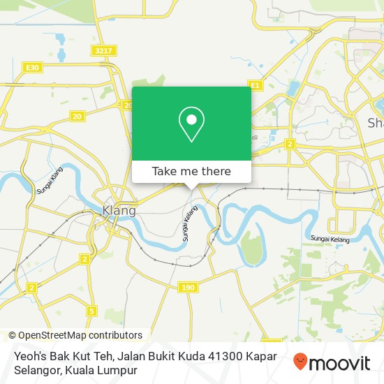 Peta Yeoh's Bak Kut Teh, Jalan Bukit Kuda 41300 Kapar Selangor
