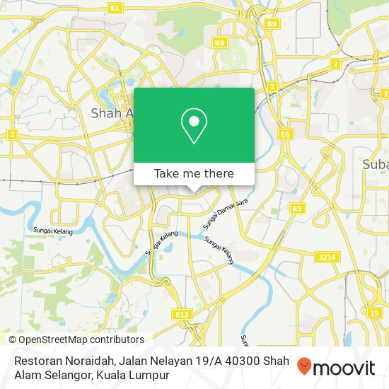 Peta Restoran Noraidah, Jalan Nelayan 19 / A 40300 Shah Alam Selangor