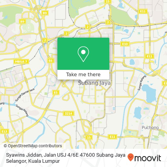 Syawins Jiddan, Jalan USJ 4 / 6E 47600 Subang Jaya Selangor map