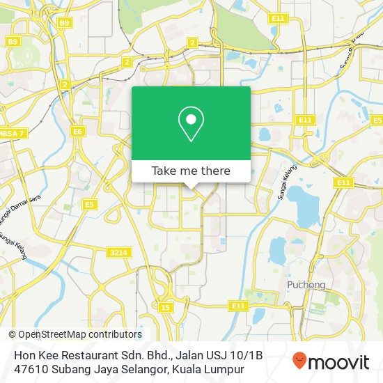 Hon Kee Restaurant Sdn. Bhd., Jalan USJ 10 / 1B 47610 Subang Jaya Selangor map