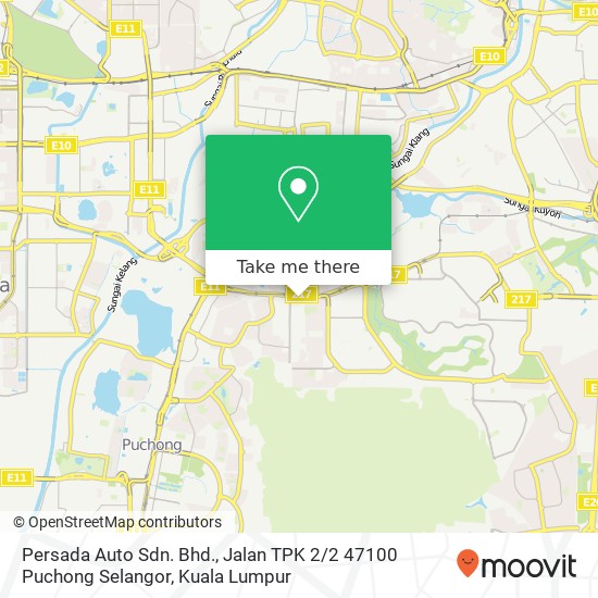 Persada Auto Sdn. Bhd., Jalan TPK 2 / 2 47100 Puchong Selangor map