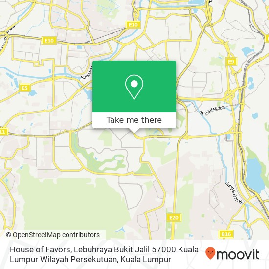 Peta House of Favors, Lebuhraya Bukit Jalil 57000 Kuala Lumpur Wilayah Persekutuan
