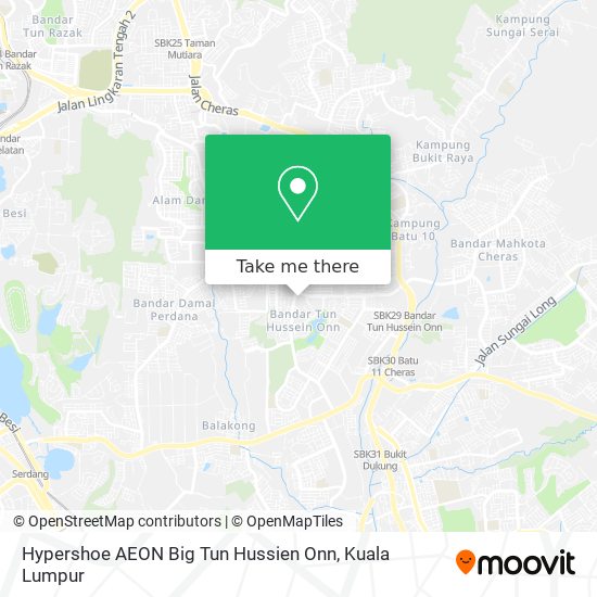 Hypershoe AEON Big Tun Hussien Onn map