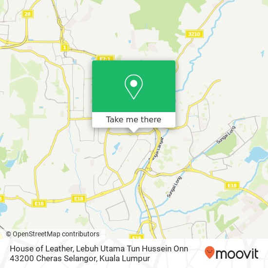 Peta House of Leather, Lebuh Utama Tun Hussein Onn 43200 Cheras Selangor
