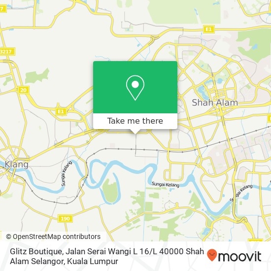 Peta Glitz Boutique, Jalan Serai Wangi L 16 / L 40000 Shah Alam Selangor