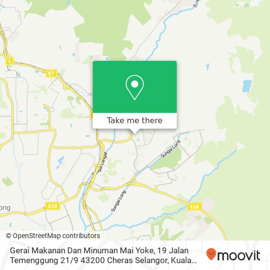 Peta Gerai Makanan Dan Minuman Mai Yoke, 19 Jalan Temenggung 21 / 9 43200 Cheras Selangor