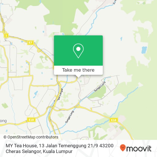 Peta MY Tea House, 13 Jalan Temenggung 21 / 9 43200 Cheras Selangor