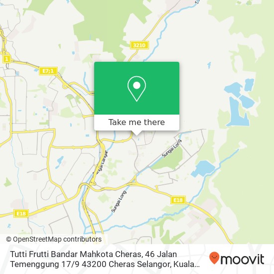 Peta Tutti Frutti Bandar Mahkota Cheras, 46 Jalan Temenggung 17 / 9 43200 Cheras Selangor