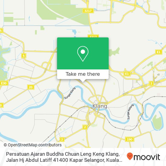 Peta Persatuan Ajaran Buddha Chuan Leng Keng Klang, Jalan Hj Abdul Latiff 41400 Kapar Selangor