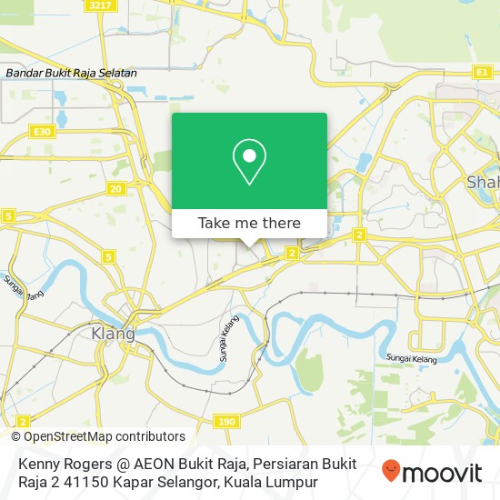 Peta Kenny Rogers @ AEON Bukit Raja, Persiaran Bukit Raja 2 41150 Kapar Selangor