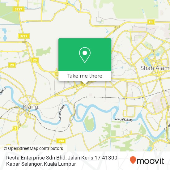 Resta Enterprise Sdn Bhd, Jalan Keris 17 41300 Kapar Selangor map