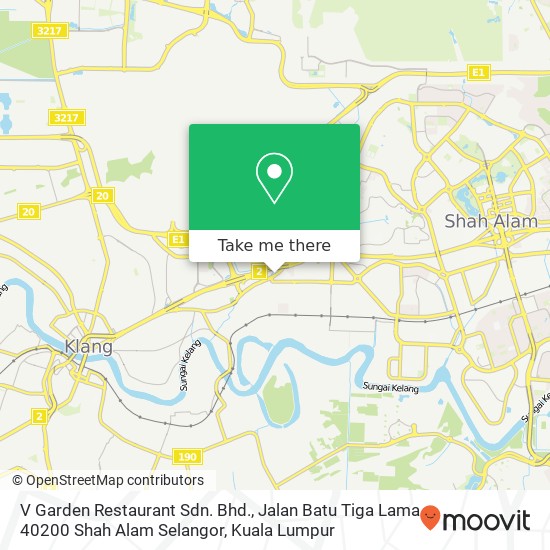 Peta V Garden Restaurant Sdn. Bhd., Jalan Batu Tiga Lama 40200 Shah Alam Selangor