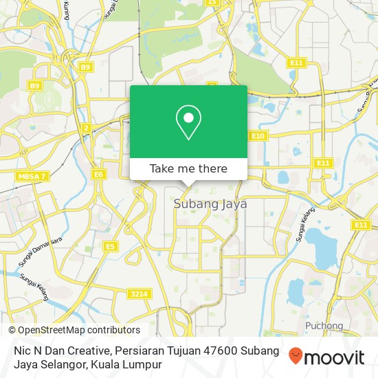 Peta Nic N Dan Creative, Persiaran Tujuan 47600 Subang Jaya Selangor