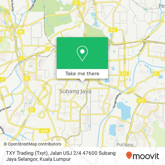 Peta TXY Trading (Txyt), Jalan USJ 2 / 4 47600 Subang Jaya Selangor