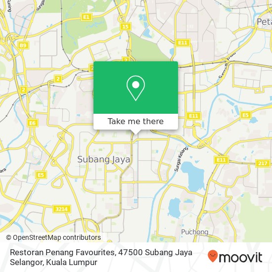 Restoran Penang Favourites, 47500 Subang Jaya Selangor map