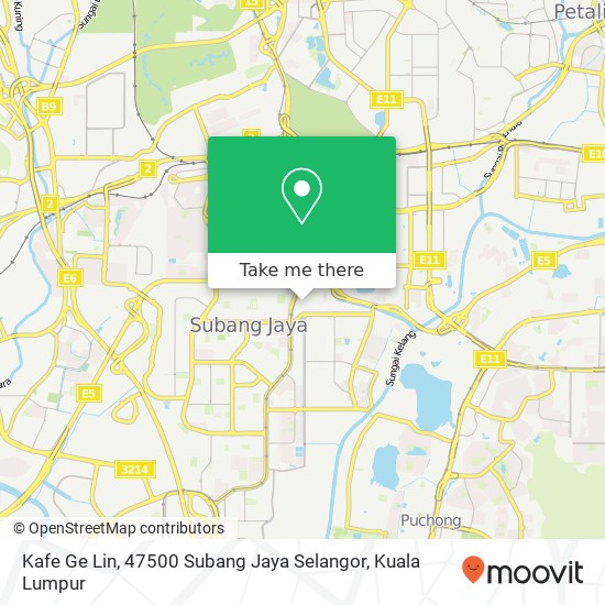 Peta Kafe Ge Lin, 47500 Subang Jaya Selangor