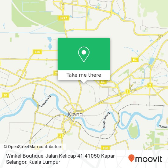 Peta Winkel Boutique, Jalan Kelicap 41 41050 Kapar Selangor