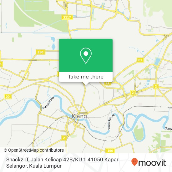 Peta Snackz IT, Jalan Kelicap 42B / KU 1 41050 Kapar Selangor