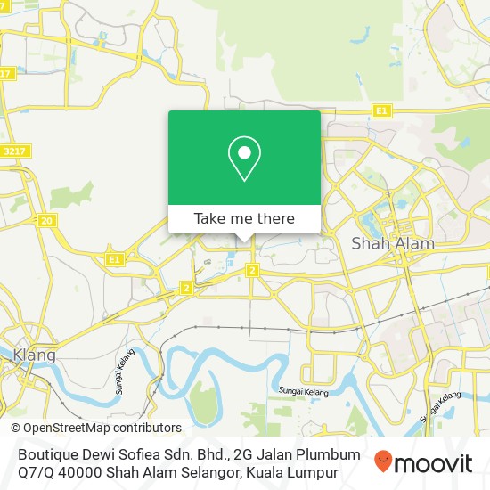 Peta Boutique Dewi Sofiea Sdn. Bhd., 2G Jalan Plumbum Q7 / Q 40000 Shah Alam Selangor