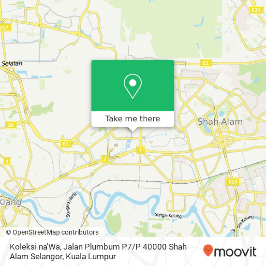 Peta Koleksi na'Wa, Jalan Plumbum P7 / P 40000 Shah Alam Selangor
