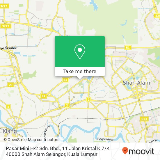 Pasar Mini H-2 Sdn. Bhd., 11 Jalan Kristal K 7 / K 40000 Shah Alam Selangor map