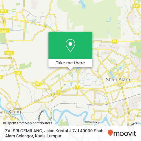 Peta ZAI SRI GEMILANG, Jalan Kristal J 7 / J 40000 Shah Alam Selangor