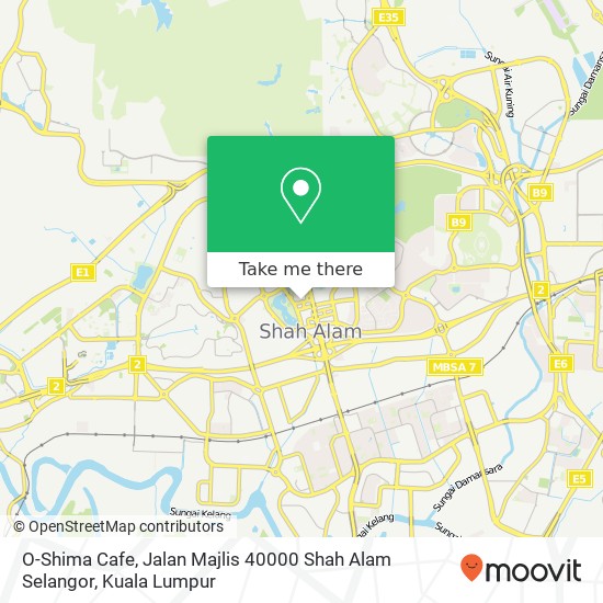 Peta O-Shima Cafe, Jalan Majlis 40000 Shah Alam Selangor