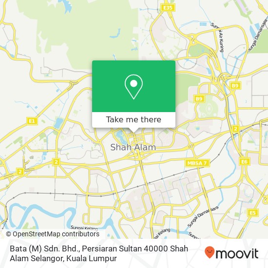 Bata (M) Sdn. Bhd., Persiaran Sultan 40000 Shah Alam Selangor map