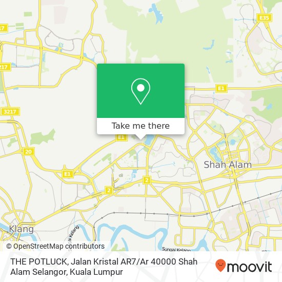 Peta THE POTLUCK, Jalan Kristal AR7 / Ar 40000 Shah Alam Selangor