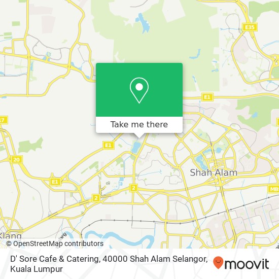 Peta D' Sore Cafe & Catering, 40000 Shah Alam Selangor