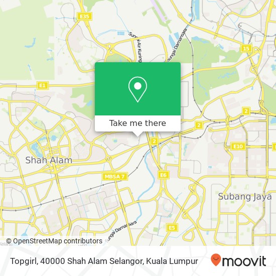 Peta Topgirl, 40000 Shah Alam Selangor