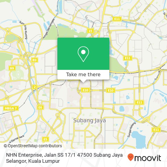 NHN Enterprise, Jalan SS 17 / 1 47500 Subang Jaya Selangor map