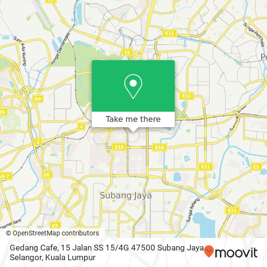 Peta Gedang Cafe, 15 Jalan SS 15 / 4G 47500 Subang Jaya Selangor