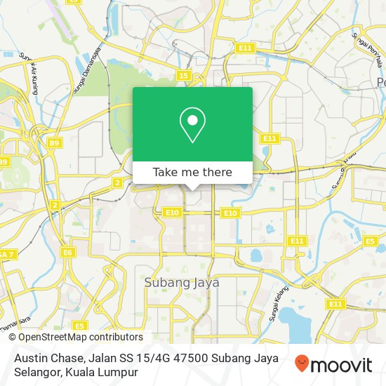 Peta Austin Chase, Jalan SS 15 / 4G 47500 Subang Jaya Selangor