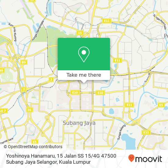 Peta Yoshinoya Hanamaru, 15 Jalan SS 15 / 4G 47500 Subang Jaya Selangor