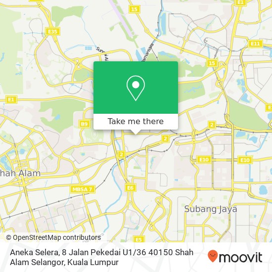 Peta Aneka Selera, 8 Jalan Pekedai U1 / 36 40150 Shah Alam Selangor