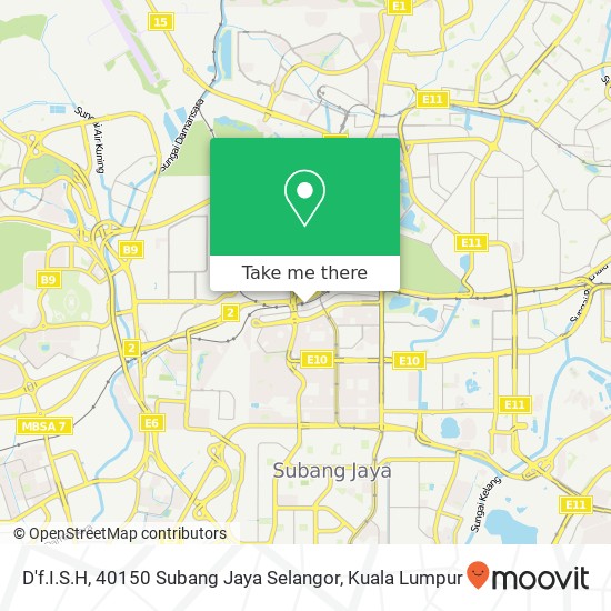 Peta D'f.I.S.H, 40150 Subang Jaya Selangor