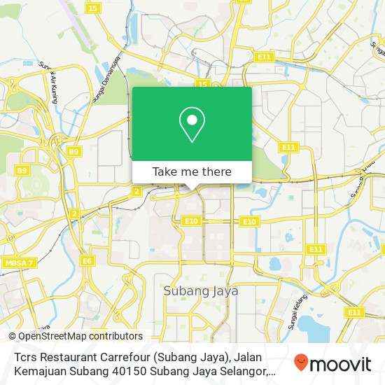Peta Tcrs Restaurant Carrefour (Subang Jaya), Jalan Kemajuan Subang 40150 Subang Jaya Selangor