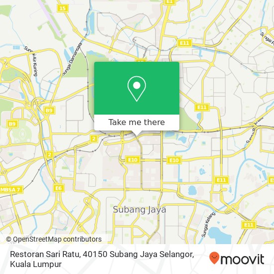 Peta Restoran Sari Ratu, 40150 Subang Jaya Selangor