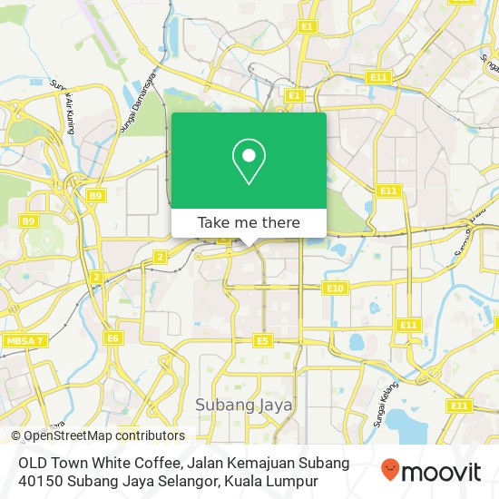 Peta OLD Town White Coffee, Jalan Kemajuan Subang 40150 Subang Jaya Selangor