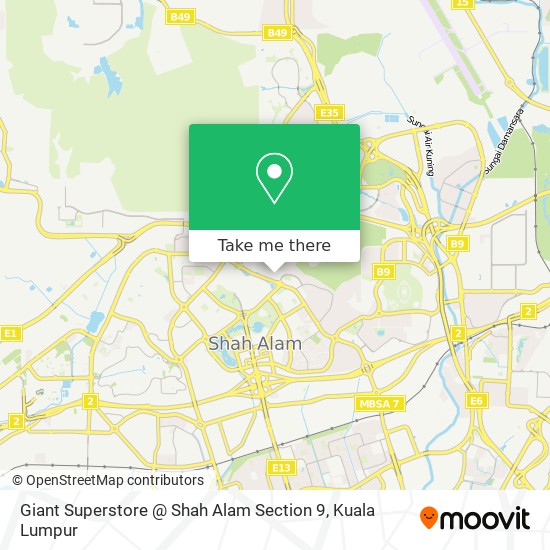 Giant Superstore @ Shah Alam Section 9 map