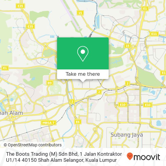 The Boots Trading (M) Sdn Bhd, 1 Jalan Kontraktor U1 / 14 40150 Shah Alam Selangor map