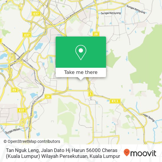 Peta Tan Nguk Leng, Jalan Dato Hj Harun 56000 Cheras (Kuala Lumpur) Wilayah Persekutuan