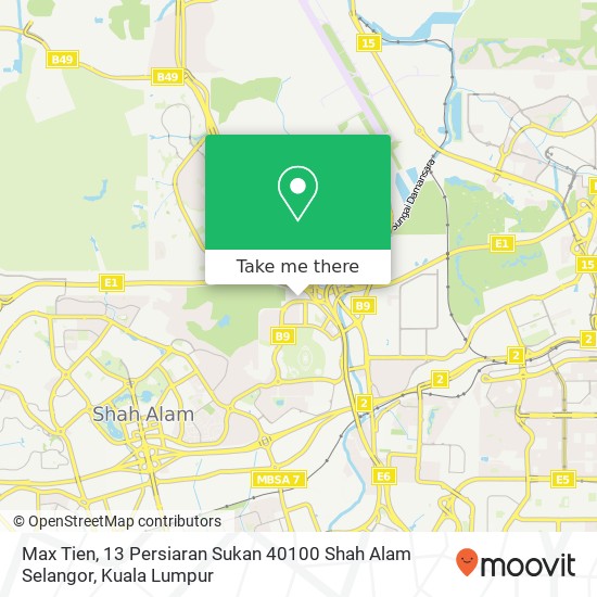 Max Tien, 13 Persiaran Sukan 40100 Shah Alam Selangor map