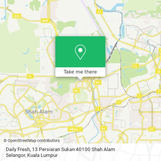 Peta Daily Fresh, 13 Persiaran Sukan 40100 Shah Alam Selangor
