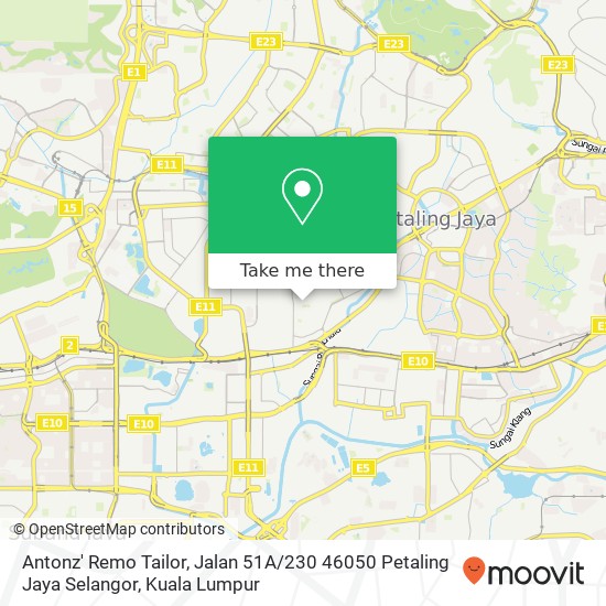 Antonz' Remo Tailor, Jalan 51A / 230 46050 Petaling Jaya Selangor map