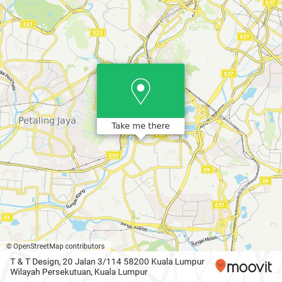 Peta T & T Design, 20 Jalan 3 / 114 58200 Kuala Lumpur Wilayah Persekutuan