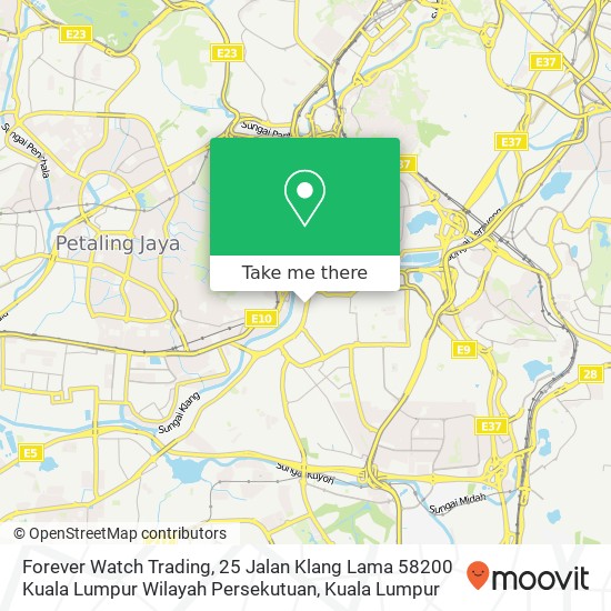 Peta Forever Watch Trading, 25 Jalan Klang Lama 58200 Kuala Lumpur Wilayah Persekutuan