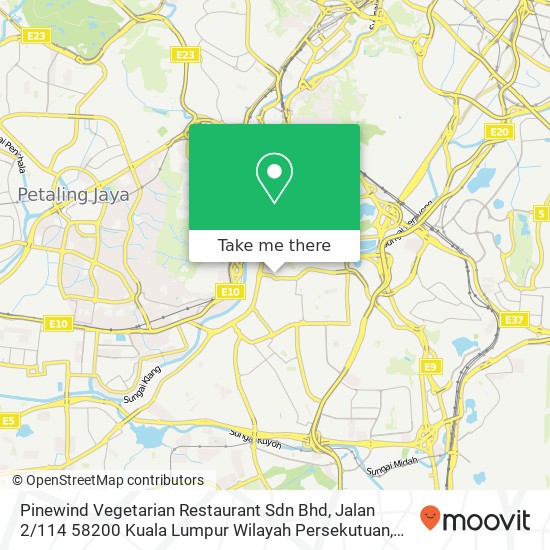 Peta Pinewind Vegetarian Restaurant Sdn Bhd, Jalan 2 / 114 58200 Kuala Lumpur Wilayah Persekutuan