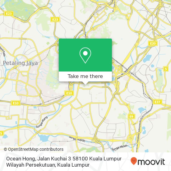 Peta Ocean Hong, Jalan Kuchai 3 58100 Kuala Lumpur Wilayah Persekutuan